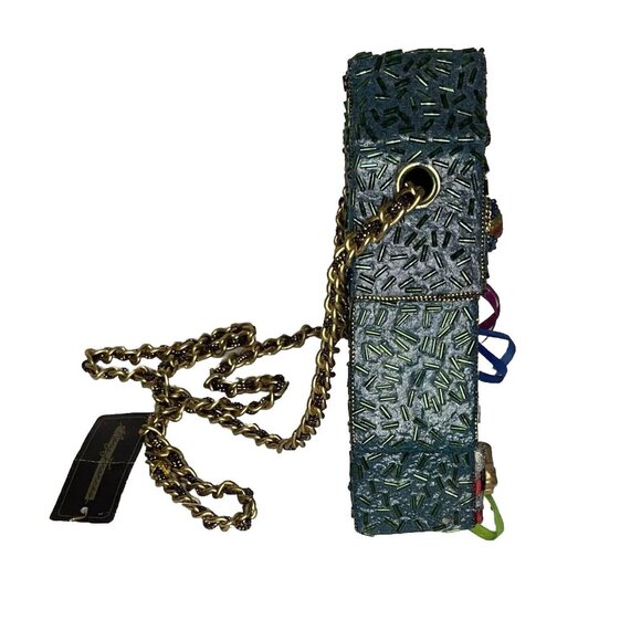 RARE Mary Frances 90's Christmas Tree Hard Shell Purse Handmade Bag Retired wTag - Picture 4 of 14